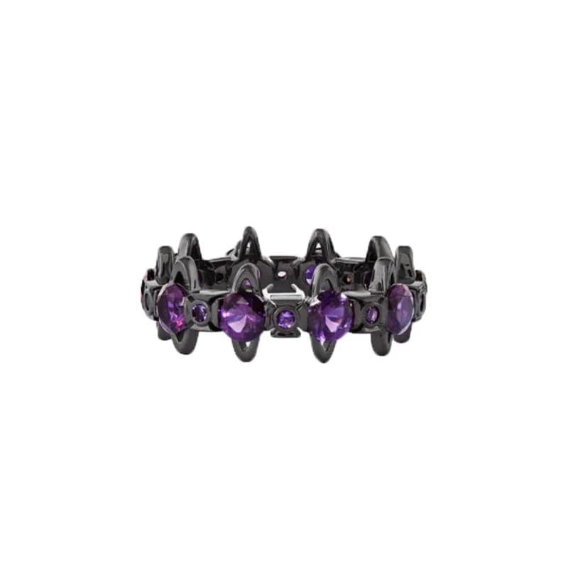Chrome Hearts Cross Link Ring Amethyst