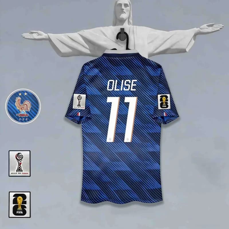 Nike France 2018 World Cup Home Jersey Olive 11