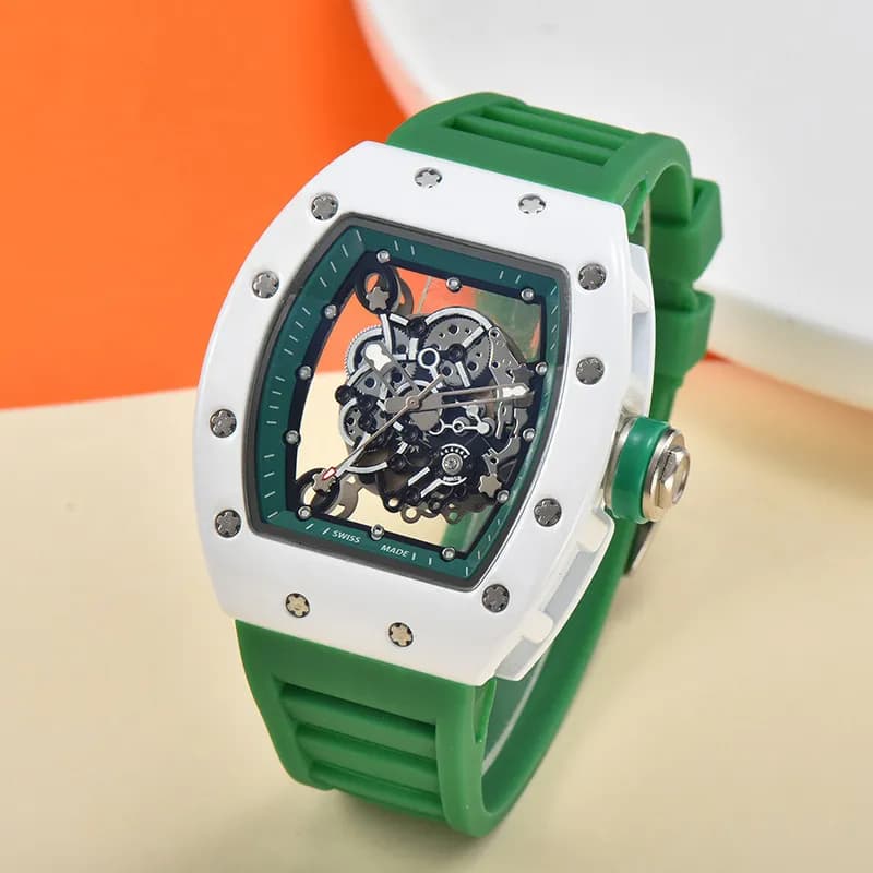 Richard Mille RM 011 White Case Green Strap