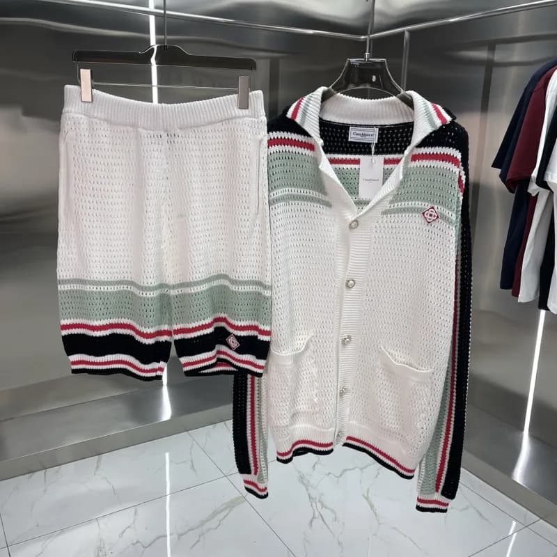 Off-White Knit Polo Dress Multi-Color Zigzag — 245-11