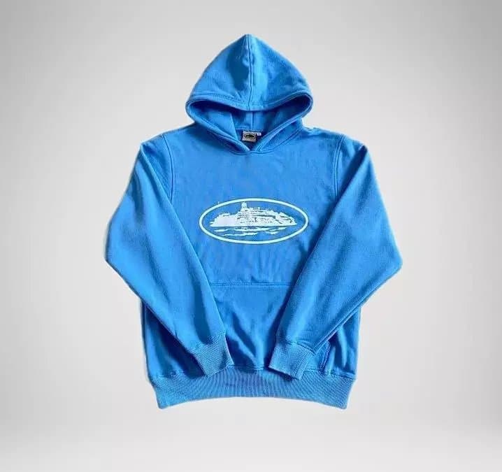 Hoodie Corteiz Script — 蓝色白标