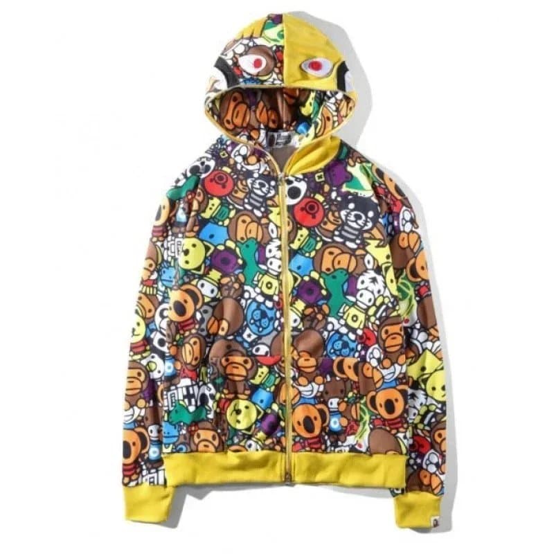 BAPE Shark Hoodie Multi Camo Patchwork — ALBB-12