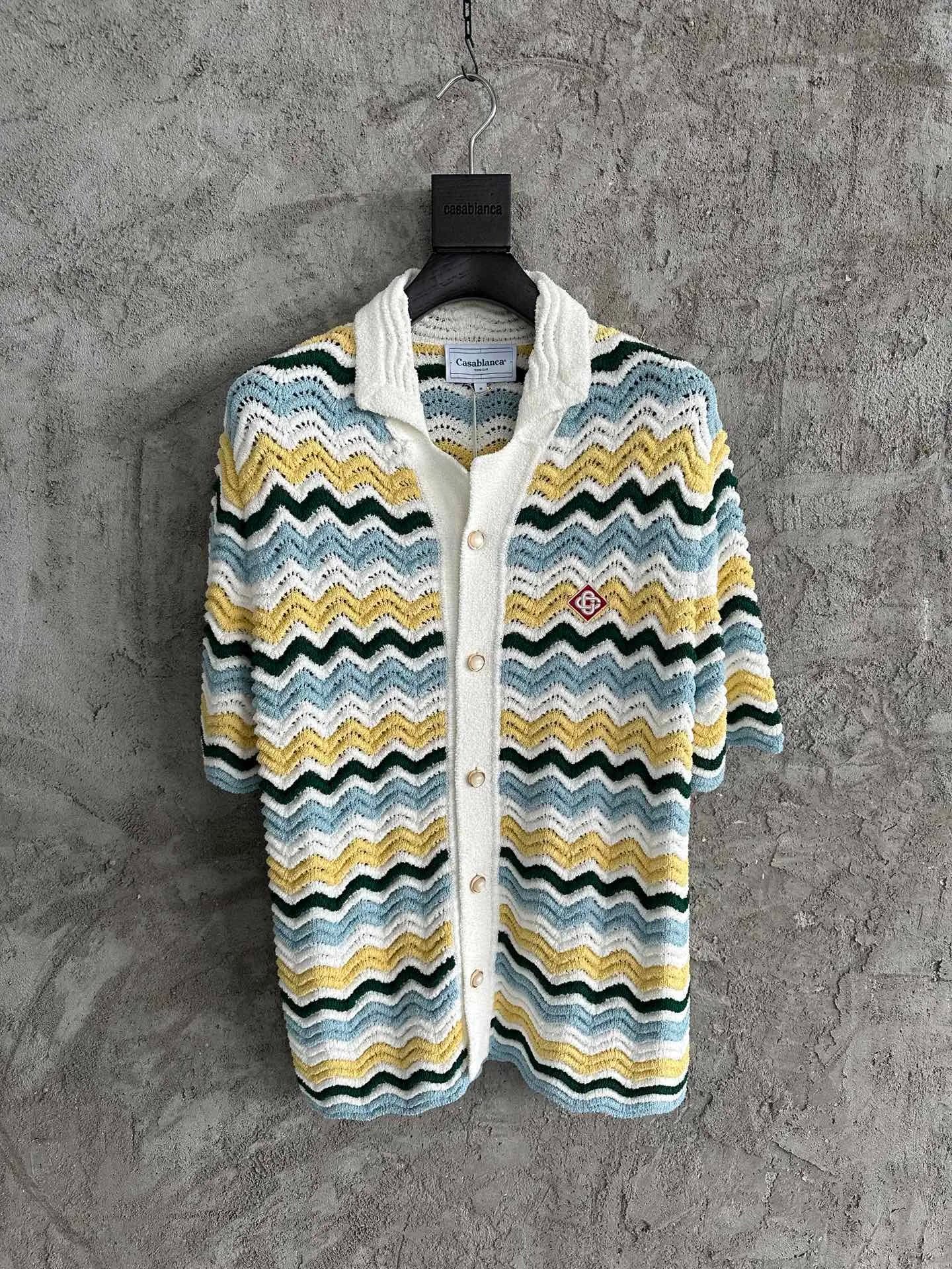 Casablanca Knit Cardigan Zigzag Pattern