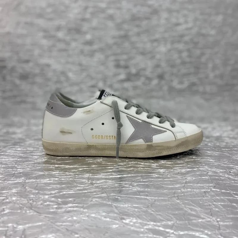 Golden Goose Super-Star Distressed White Grey