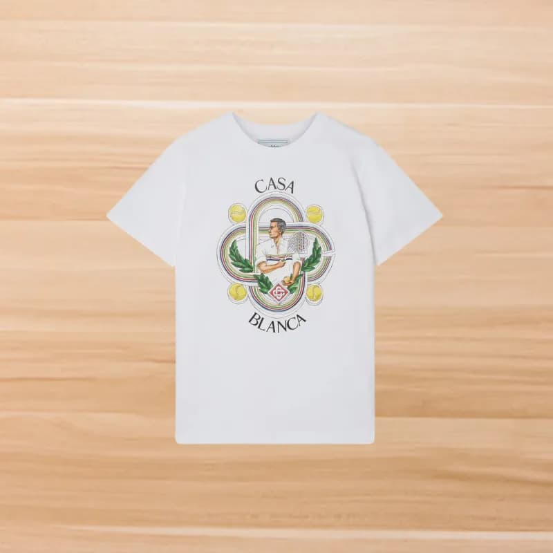 Casablanca Graphic T-Shirt Casa Blanca Tennis Print