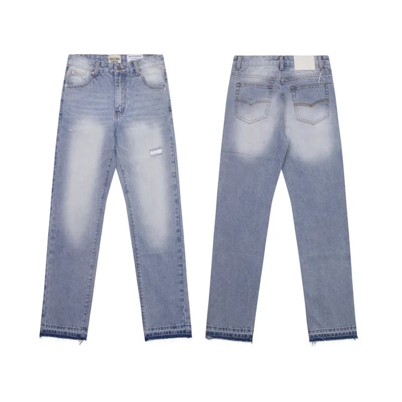 Gallery Dept. Flared Jeans Distressed Paint-Splatter — 645# 洗水蓝色