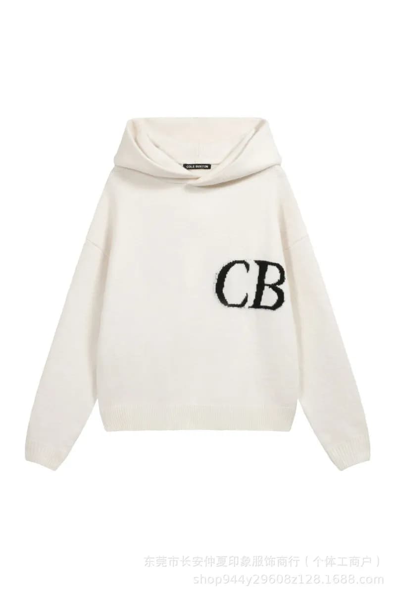Corteiz CB Logo Sweater White CB Logo — C7030 white hooded sweatshirt