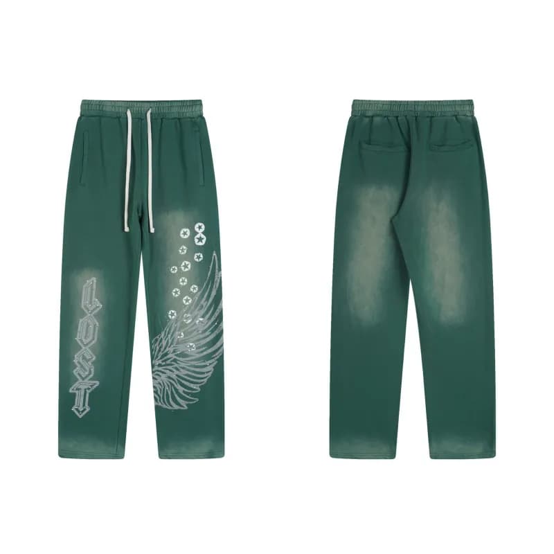Travis Scott Joggers Wing Logo Print