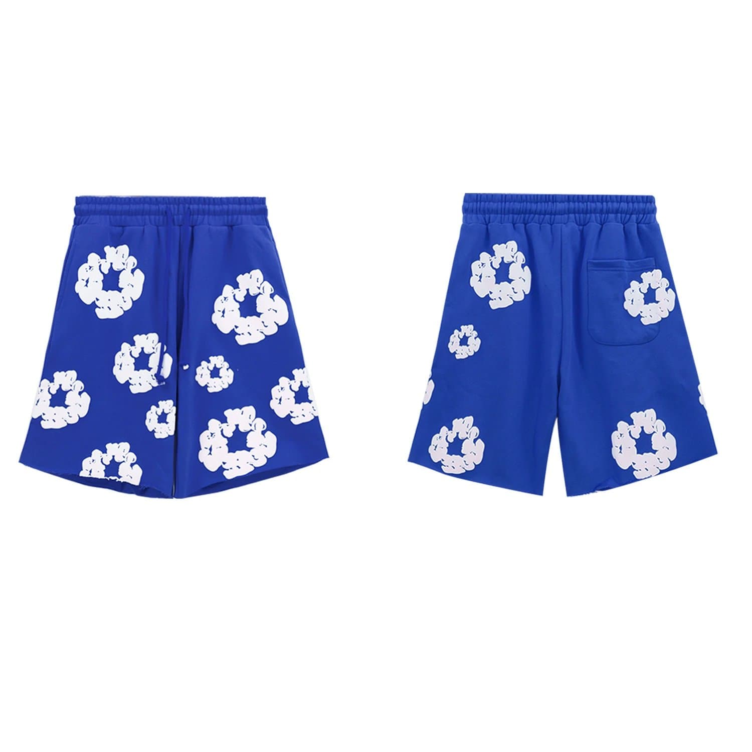 Balenciaga Printed Shorts Cloud Logo — 8611彩蓝短裤