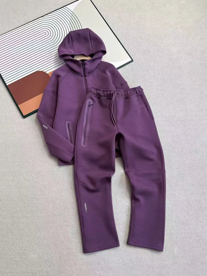 Nike Tech Fleece Hoodie and Joggers Monochrome Purple