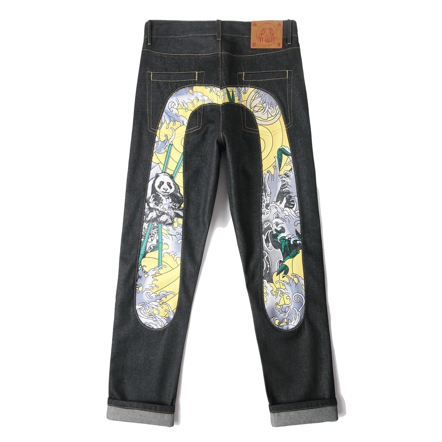 BAPE Denim Pants Skull & Pattern Patchwork — 2