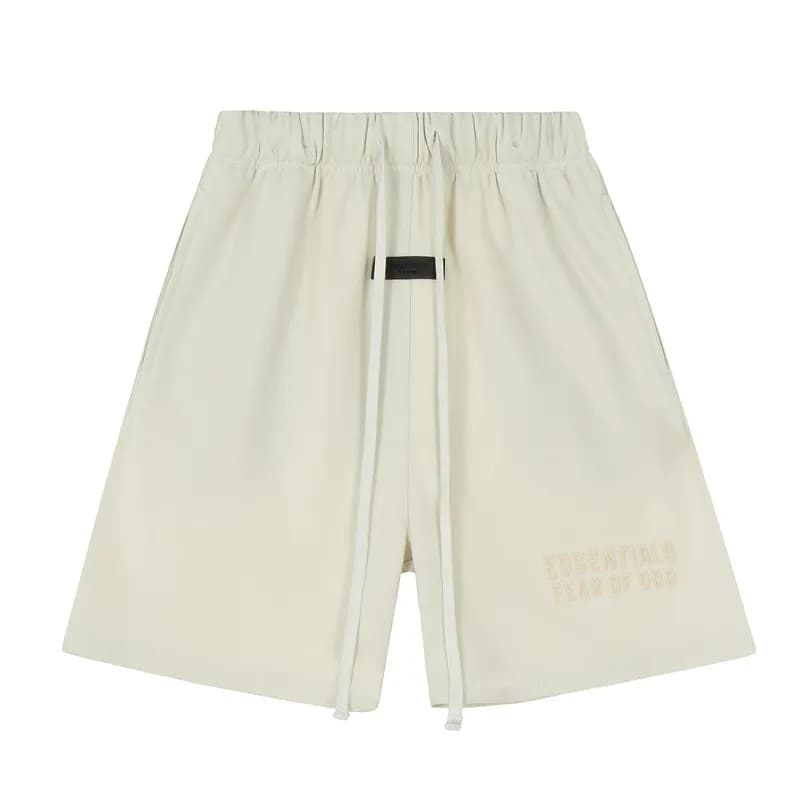 Fear of God Essentials Logo Shorts Essentials Logo — A2310杏色（植绒字母）