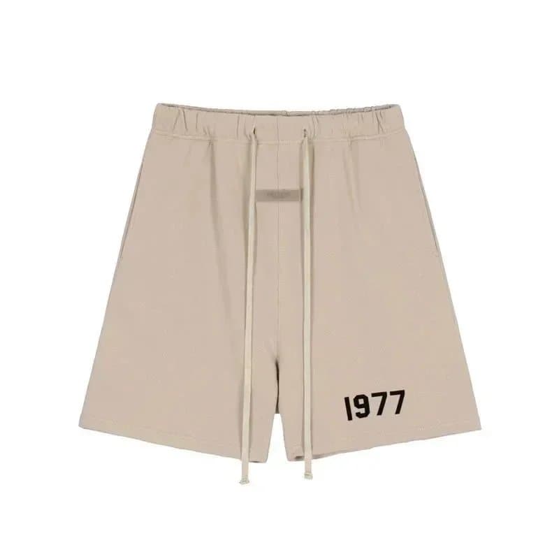 Fear of God Essentials Shorts Essentials Logo — 1977杏色（植绒字母）*Top quality