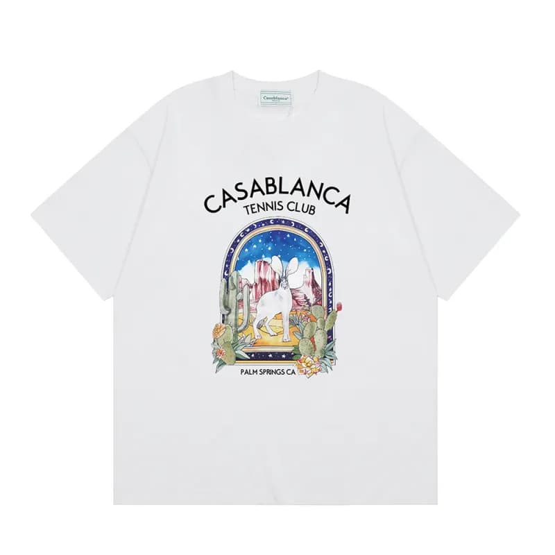 Comme des Garçons Graphic T-Shirt Cosmic Cactus Print — 70白色
