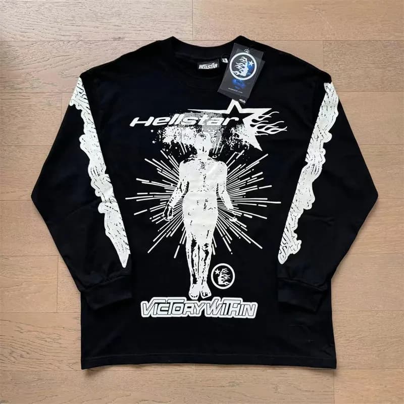 Hellstar Long Sleeve Tee Flame Graphic — X37