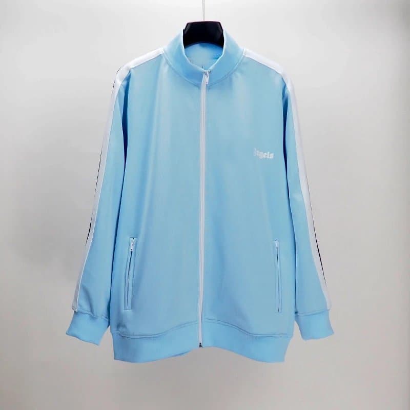 Palm Angels Track Jacket Light Blue with White Stripes