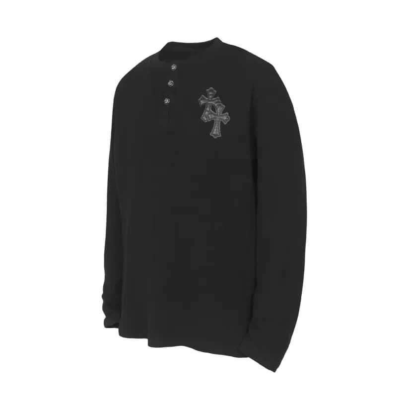 Chrome Hearts Hooded Sweatshirt Cross Logo Embroidery — K2118黑华夫格