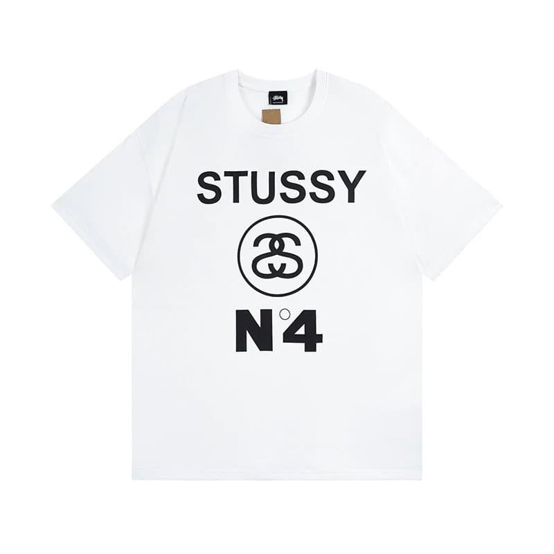 Stüssy Logo Tee Black Script — 878白色