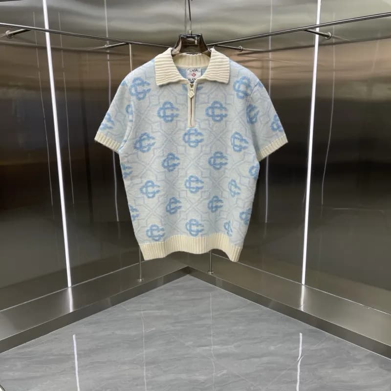 Off-White Knit Polo Dress Multi-Color Zigzag — 185-002
