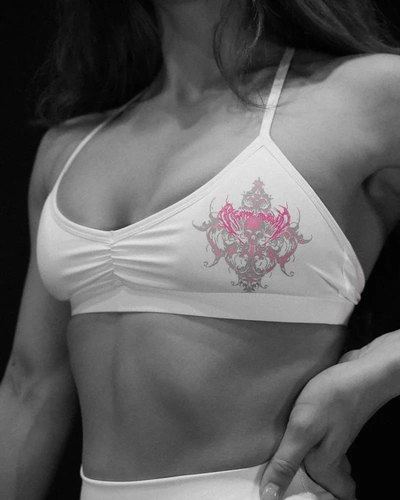 Sports Bra Skull Graphic