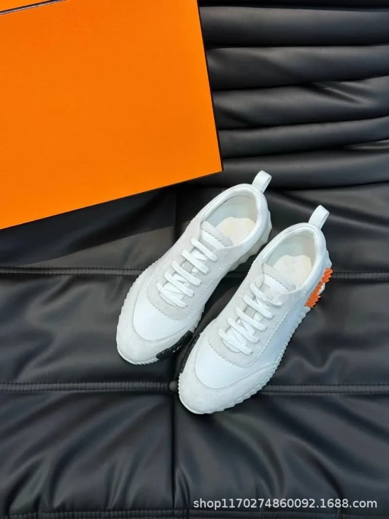 Hermès H-Stripes Sneaker White with Black H Logo — 15