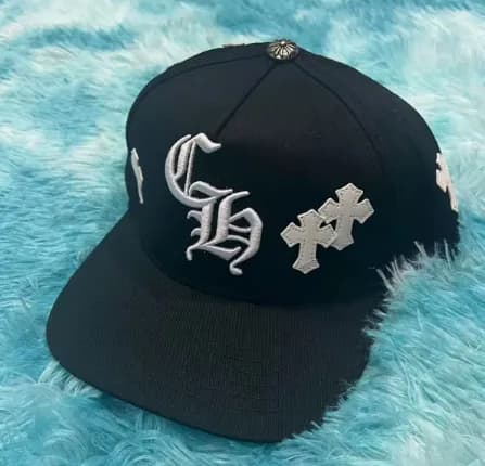 Chrome Hearts Snapback Cap Cross & CH Logo Embroidery