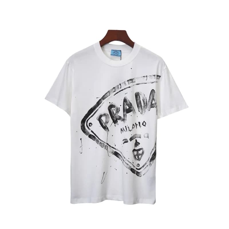 Prada Logo-Embellished Shorts Metallic Triangle Patch — 8389 white
