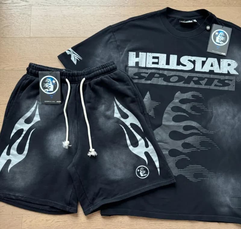 Hellstar Flame Graphic Set Washed Grey — 658-7807（黑灰）套装