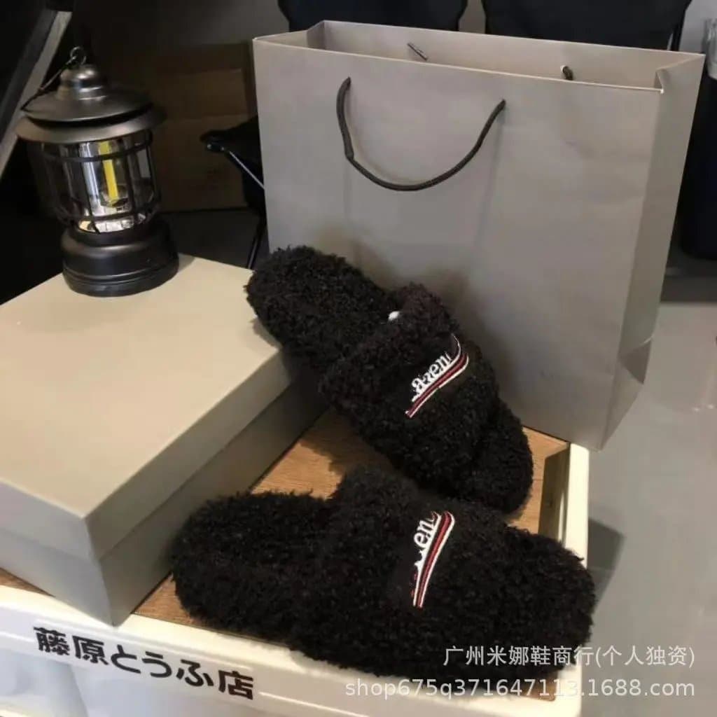 Balenciaga Triple S Slide Shearling