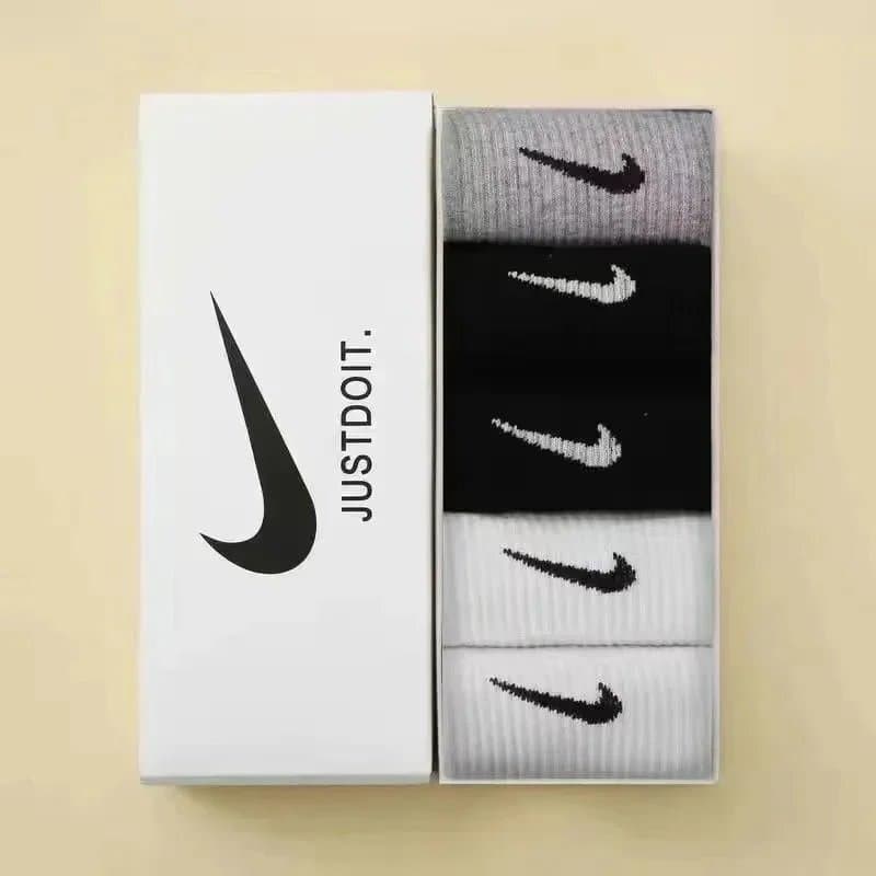 Nike Socks 5-Pack — 5双装【白+白+黑+黑+灰】