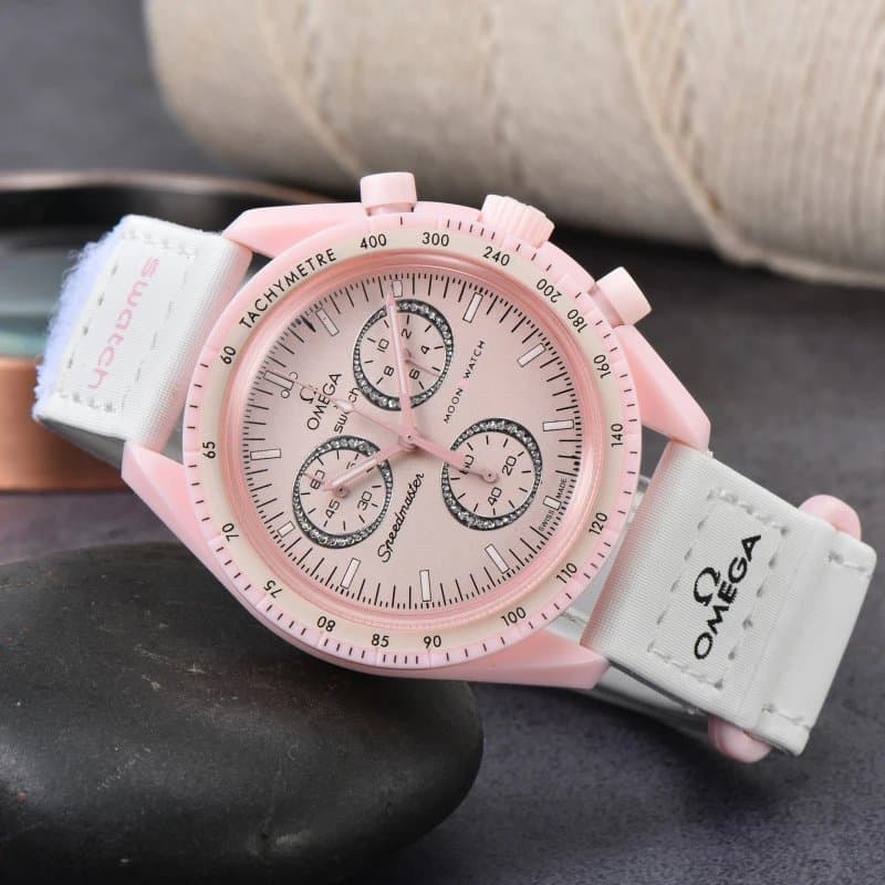 Omega × Swatch Speedmaster Moonwatch Bioceramic Pink