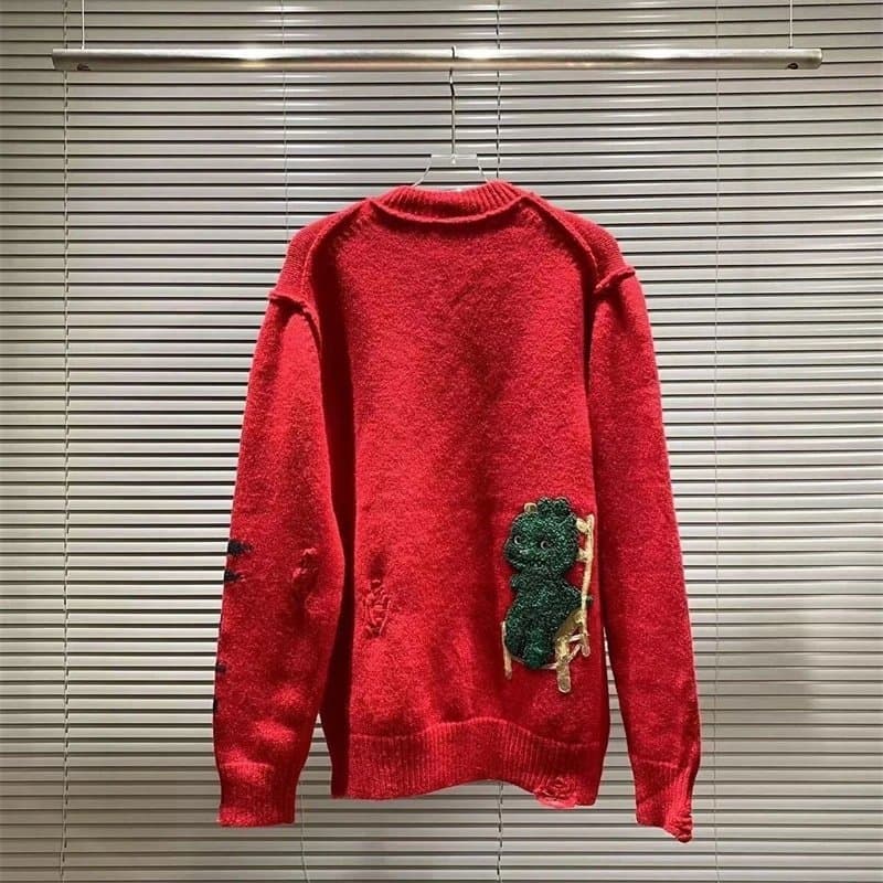 Balenciaga Knit Sweater Dinosaur Appliqué