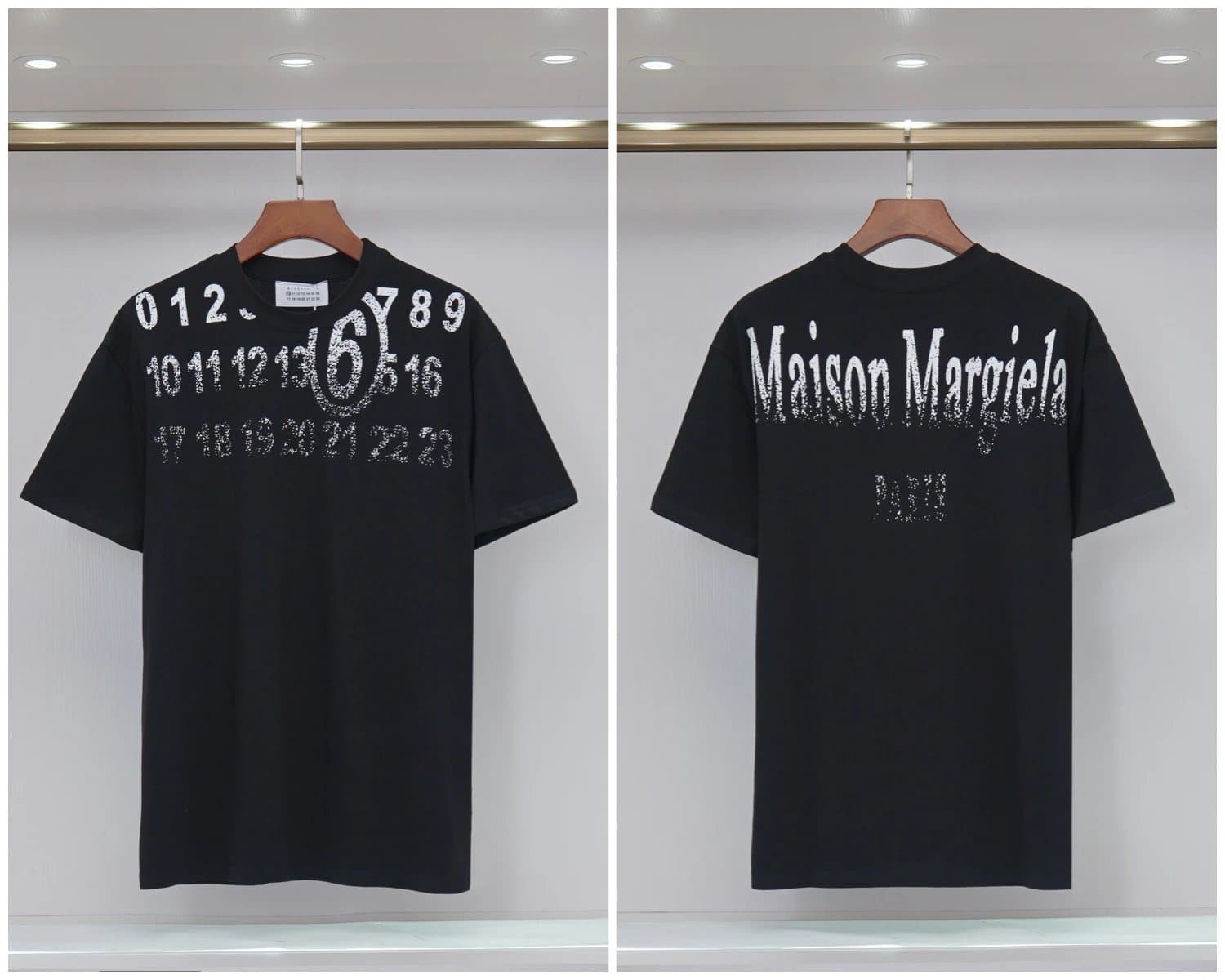Maison Margiela Numbered Tee Numeric Collar Print — 2076黑色