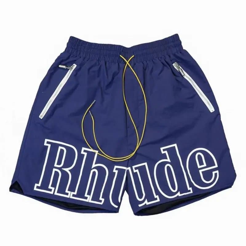 Rhude Logo Shorts Maroon with White Logo — 8511 宝蓝
