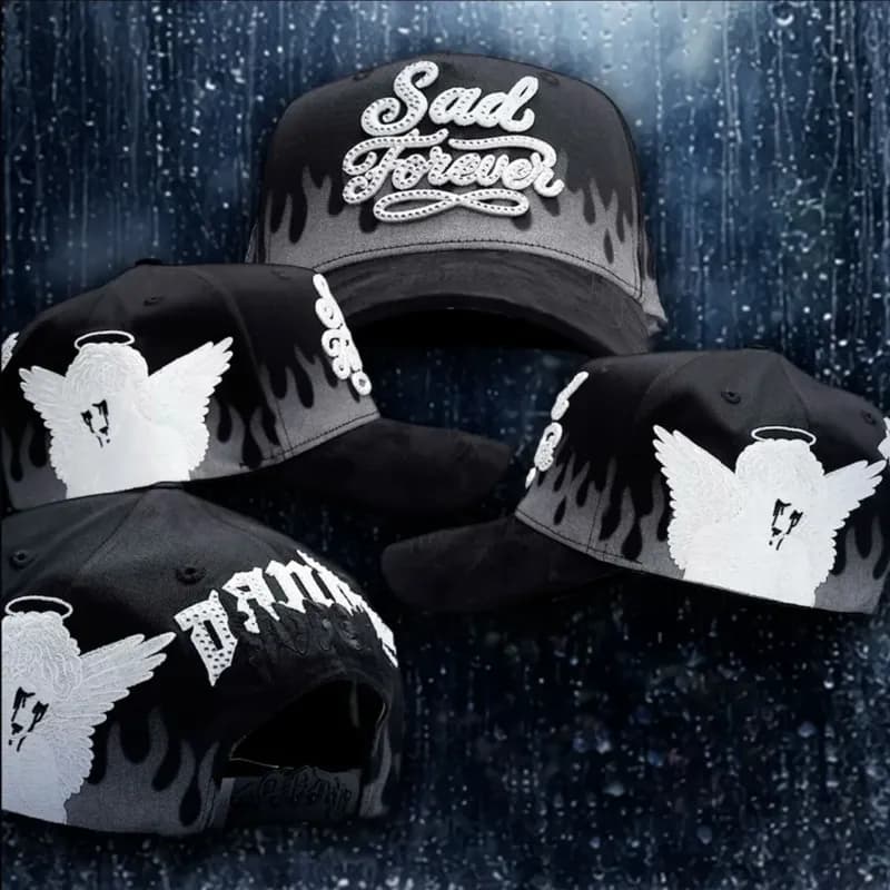 Broken Planet Snapback Cap Quilted Cross Embellished — CS22