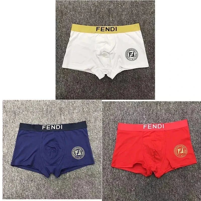 Calvin Klein Cotton Stretch Trunks 3-Pack — FENDI 白+蓝+红 礼盒装