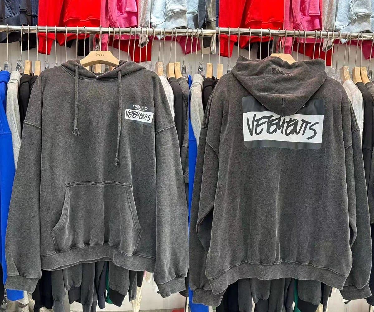 Vetements Oversized Hoodie Washed Grey