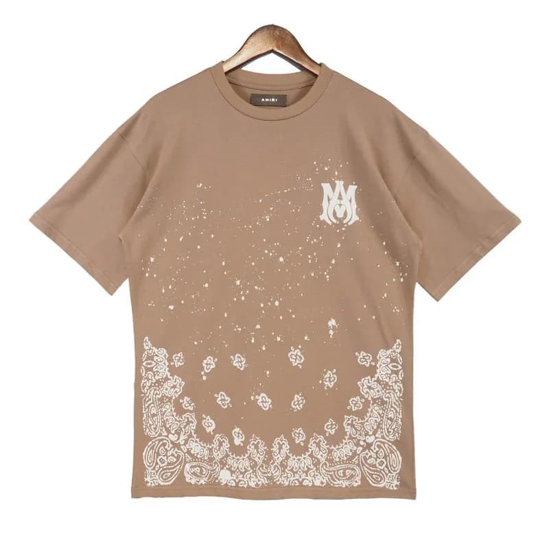 Amiri Bandana Print Tee Splatter Bandana