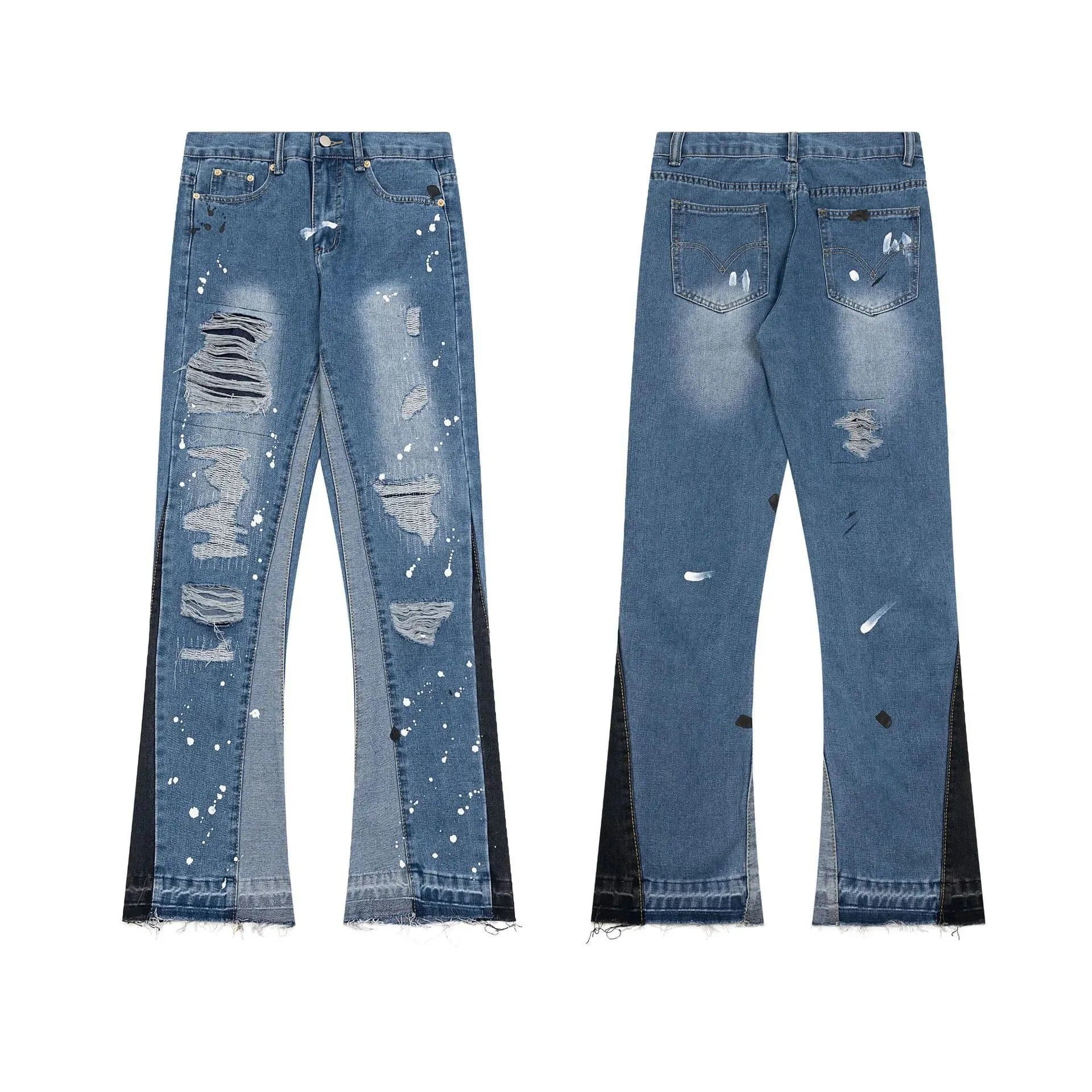 Levi's Distressed Paint-Splatter Jeans Ripped with White Paint Splatter — 16