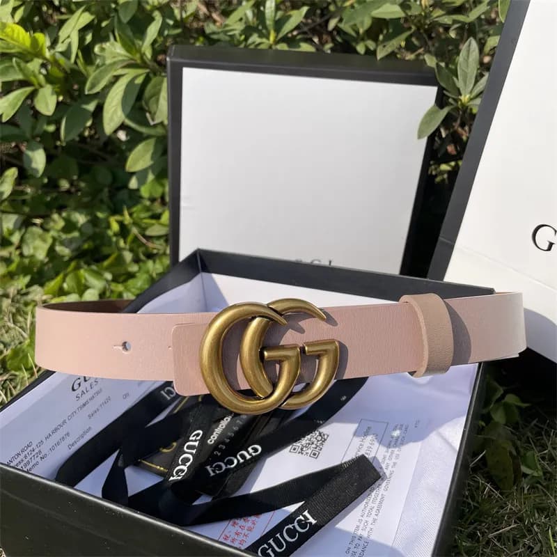 Gucci Horsebit 1955 Belt Pink Leather with Gold GG Buckle
