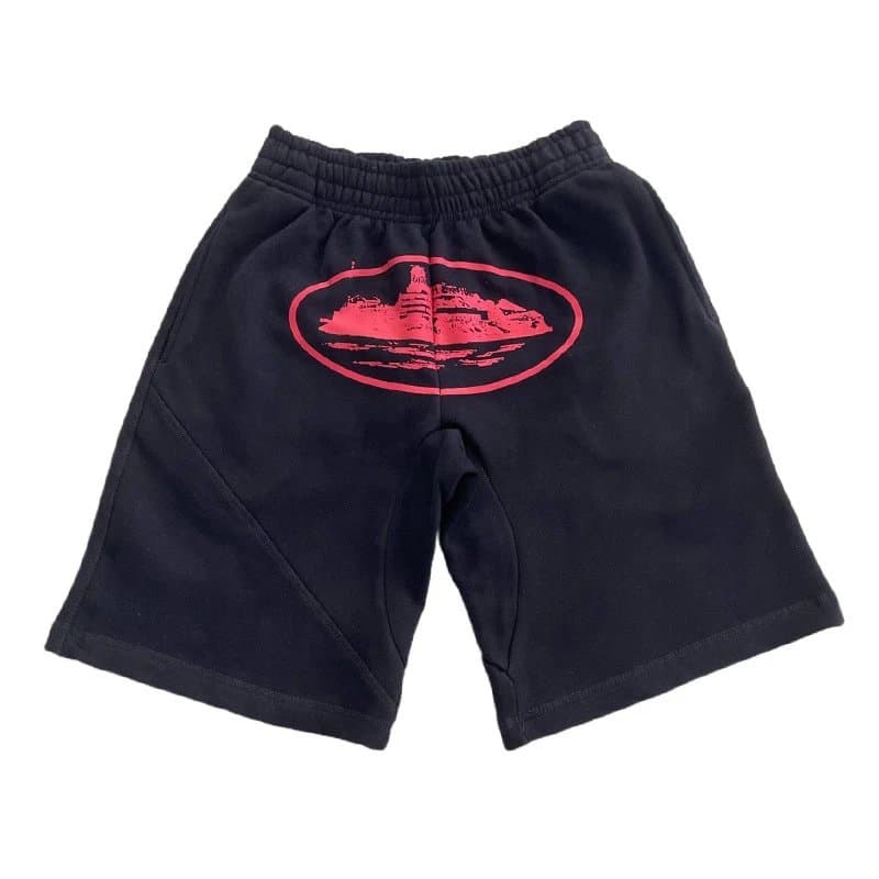 Travis Scott Logo Shorts Cactus Jack Script — 002/红印黑色