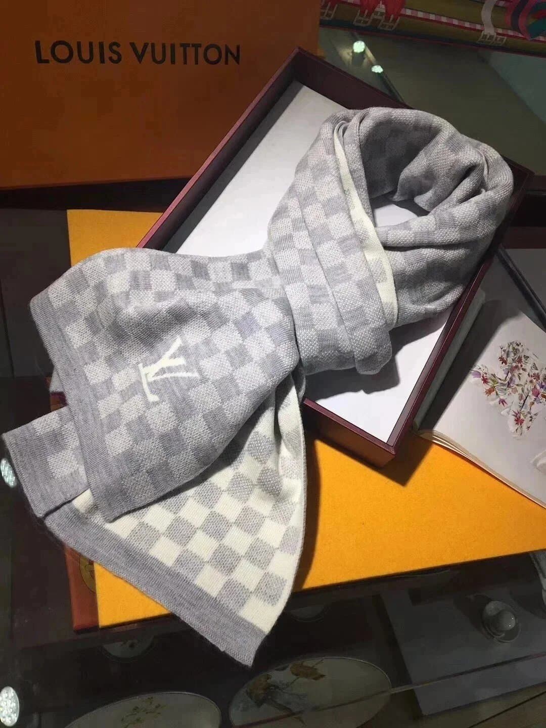 Louis Vuitton Damier Graphite Scarf Checkered Monogram