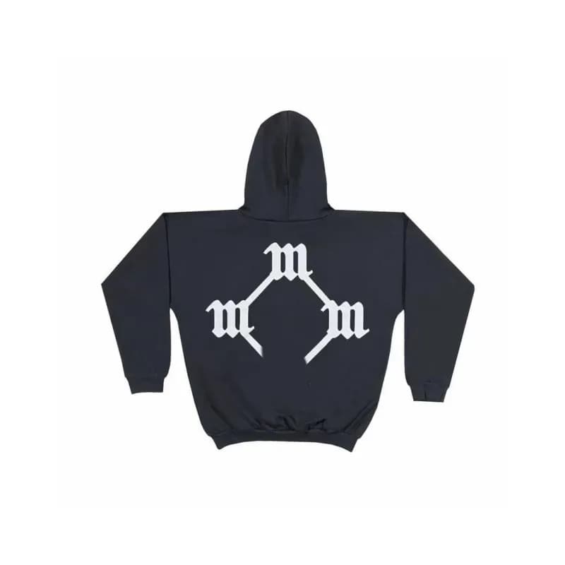 Hooded Sweatshirt Plain — Y73 black and white