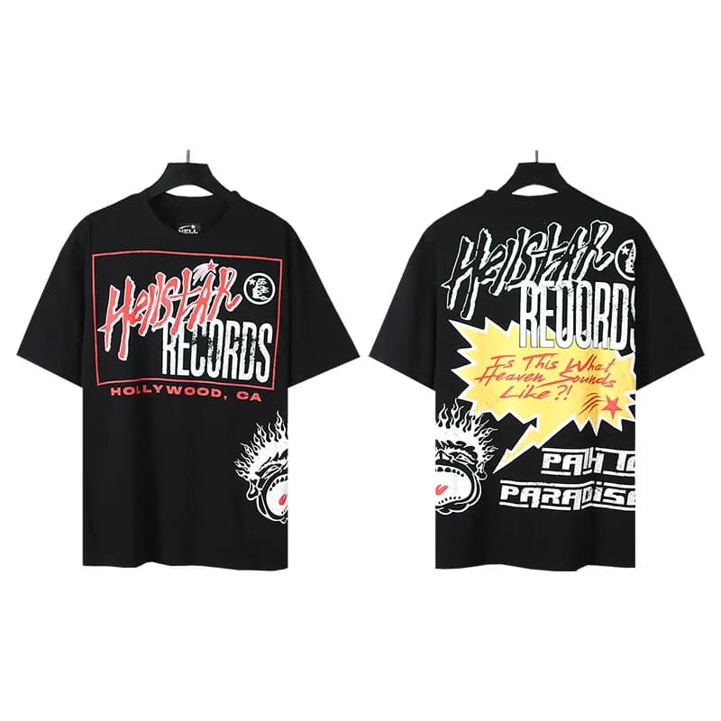 Palm Angels Graphic Tee Hellstar Records Print — 509黑色