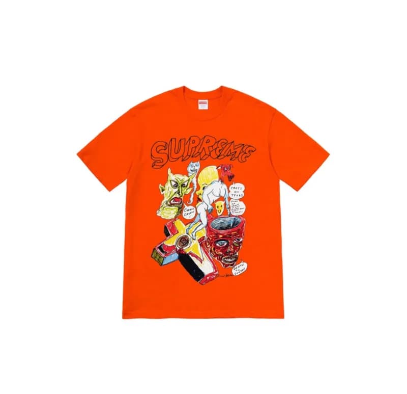 Supreme Box Logo Tee Patchwork Logo — 89 orange
