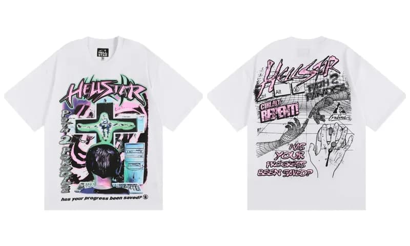 Palm Angels Graphic Tee Hellstar Records Print — H207白色