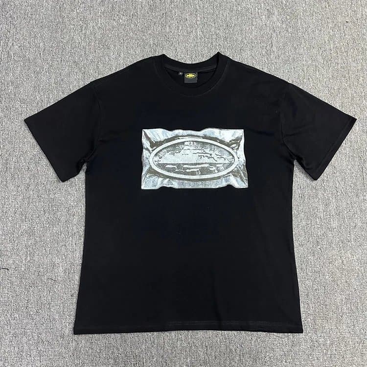 Balenciaga Graphic T-Shirt Silver Foil Logo