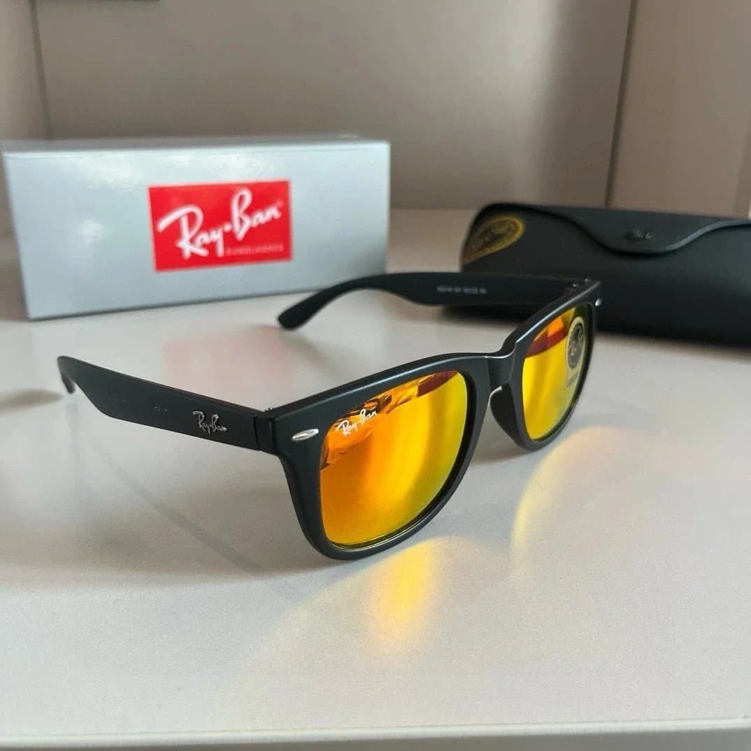 Ray-Ban Wayfarer Black Frame with Yellow Mirror Lens