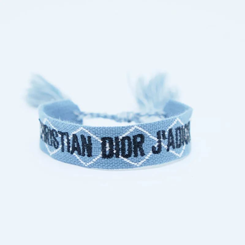 Dior J'Adior Woven Bracelet Pink with Black Logo — 106#