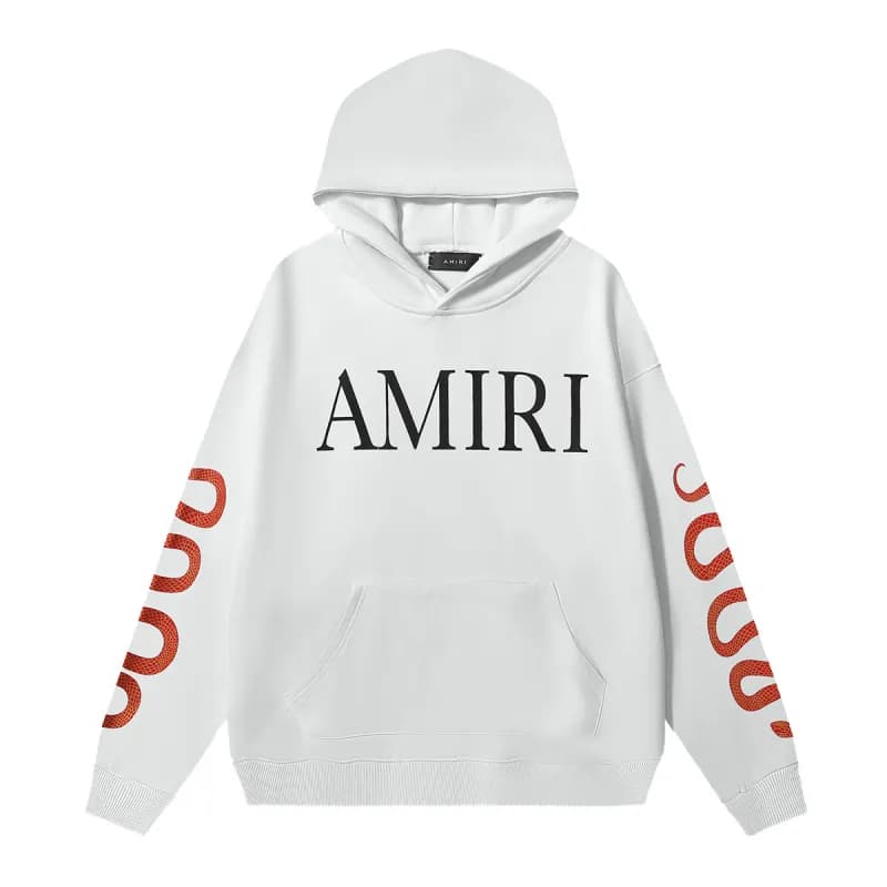 Amiri Logo Hoodie Snake Print Sleeves
